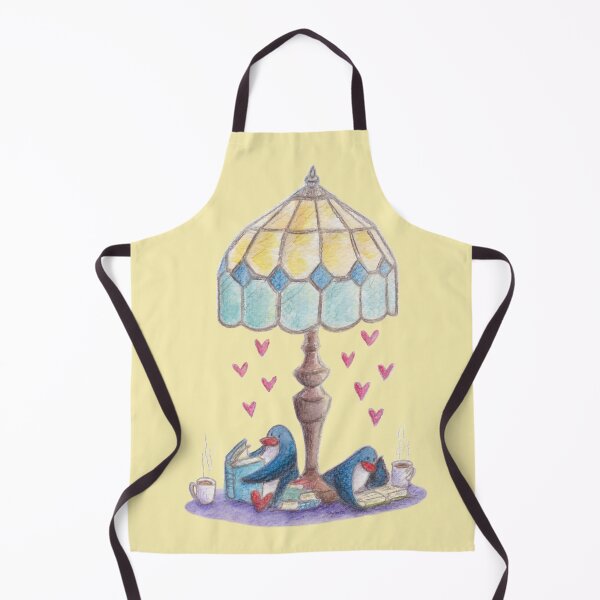 Item preview, Two penguins reading books under a retro lamp designed and sold by PenguinGirl-Art.