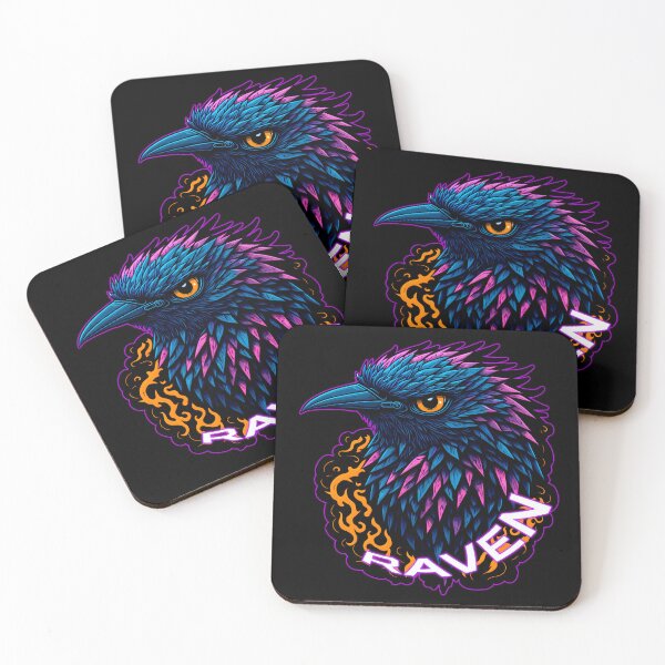 Item preview, Elegance of the Raven, A Mystical Symphony in Blue and Pink designed and sold by EnzoGatti.