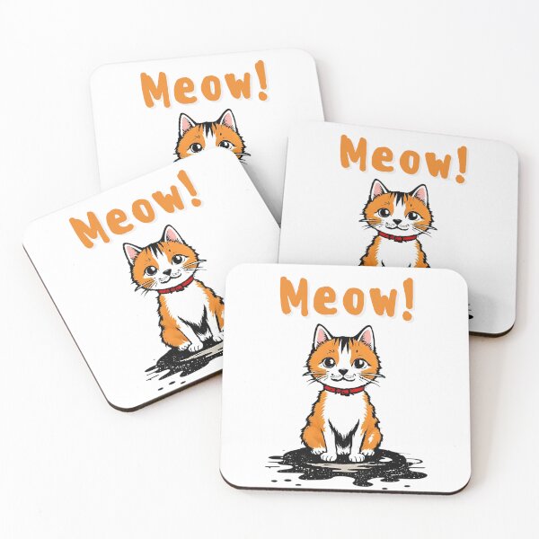 Item preview, Cute orenge meow cat illustration designed and sold by Artify Illustrator.