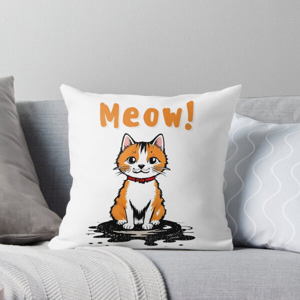 Aperçu de l'œuvre Illustration de chat miaou orenge mignon créée et vendue par Artify Illustrator.