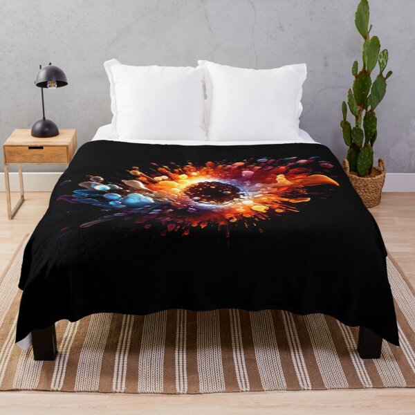 Item preview, 3d ball in explosion process based on small ball spheres or bubbles particles in orange red purple and blue gradient color designed and sold by Gabi.Media.