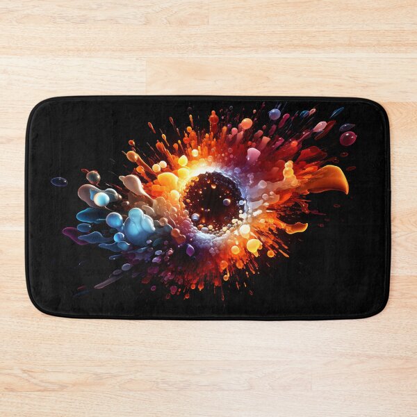 Item preview, 3d ball in explosion process based on small ball spheres or bubbles particles in orange red purple and blue gradient color designed and sold by Gabi.Media.