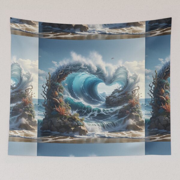 Item preview, Ocean wave with creatures designed and sold by Shenuka93.