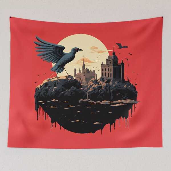 Item preview, castle with red sky moon designed and sold by angelf891.