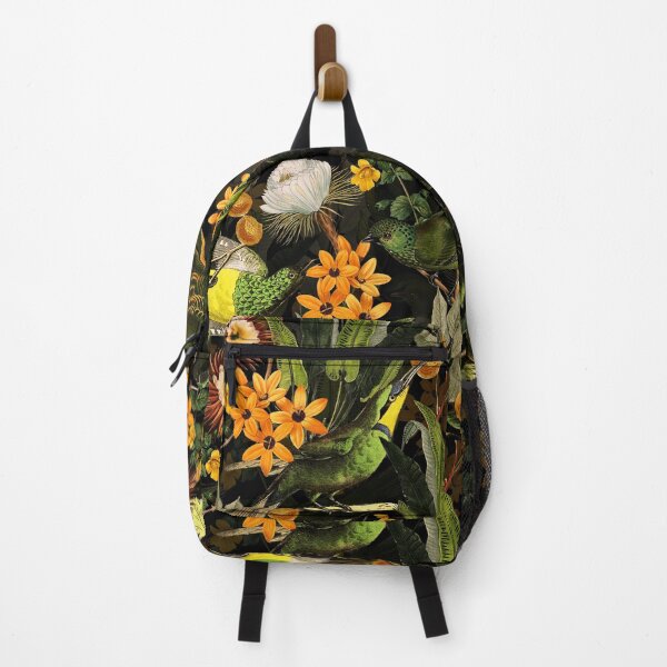 Item preview, Birds In Tropical Flower Garden  - black NightGarden  designed and sold by UtArt.