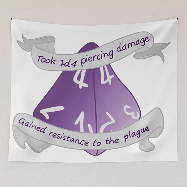 Item preview, Took 1d4 Piercing Damage, Gained Resistance to the Plague designed and sold by Katie Millward.