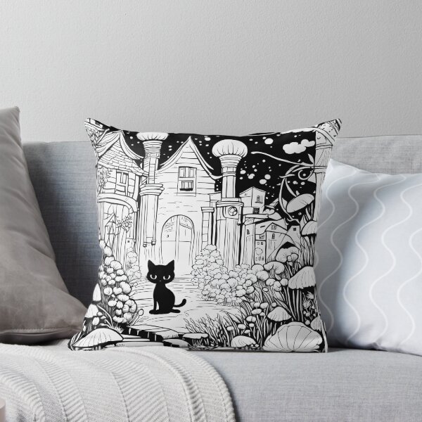 Item preview, A Black Cat & A Mysterious House designed and sold by TarnsArtStudio.