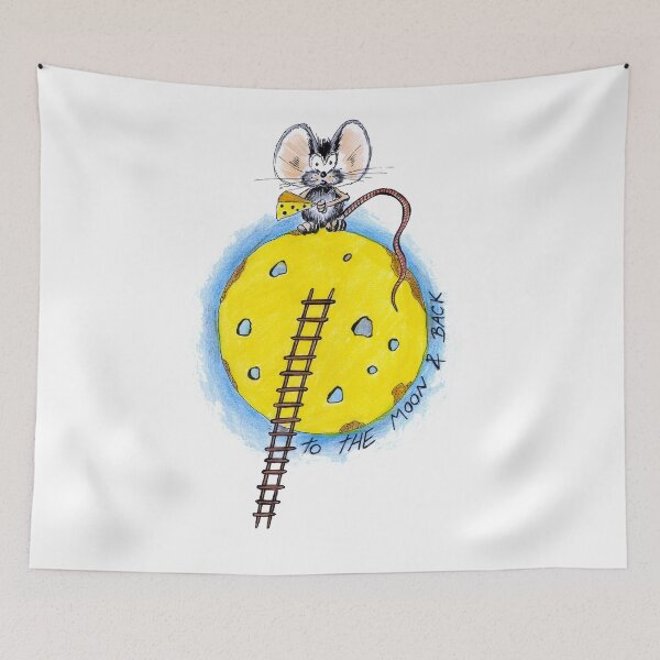 Item preview, Mouse To the Moon And Back Cheese Moon designed and sold by HighArtDesigns.