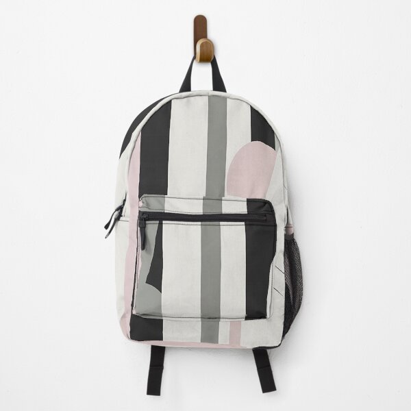 Item preview, Simple vintage abstract lines black and pink designed and sold by SimpleWallArt.