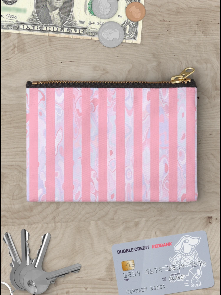 Thumbnail 3 of 4, Zipper Pouch, Pink Patterned Horizontal Stripes designed and sold by ColorZoo.
