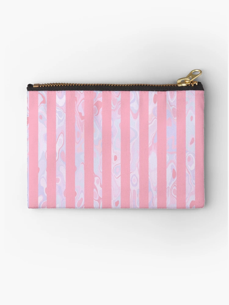 Thumbnail 1 of 4, Zipper Pouch, Pink Patterned Horizontal Stripes designed and sold by ColorZoo.