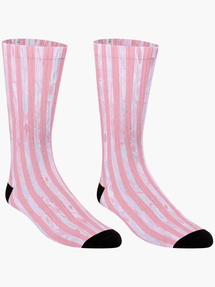 Thumbnail 3 of 5, Socks, Pink Patterned Horizontal Stripes designed and sold by ColorZoo.