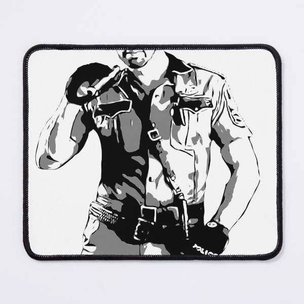 Item preview, Gay leather police with cigar and beard designed and sold by MadAnt.