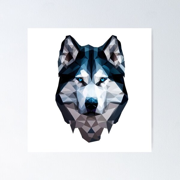 Item preview, geometric colorful husky designed and sold by Fantes.