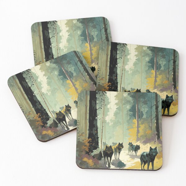 Item preview, Wolfpack in watercolor designed and sold by ArtfullMinds.