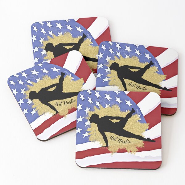 Item preview, Male Gymnast Silhouette Art- American Flag designed and sold by ArtNastix.
