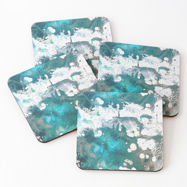 Item preview, Canvas Textured Ocean Blue Abstract Art designed and sold by KatPaints.