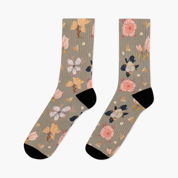 Item preview, Cottagecore Flowers on Beige Background designed and sold by Haunted Moon.