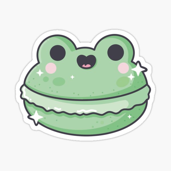 Froggy Macaroon Glossy Sticker