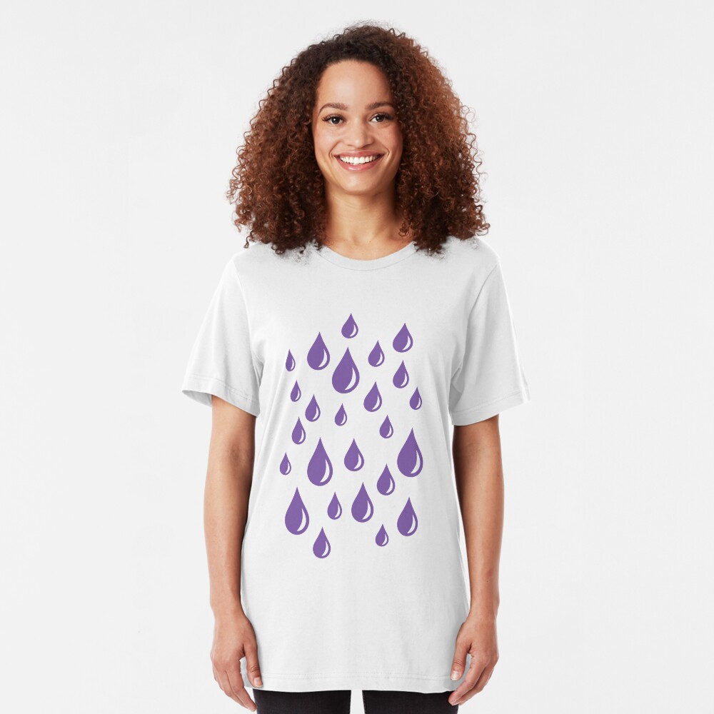 Purple Rain Drops V.2 Slim Fit T-Shirt
