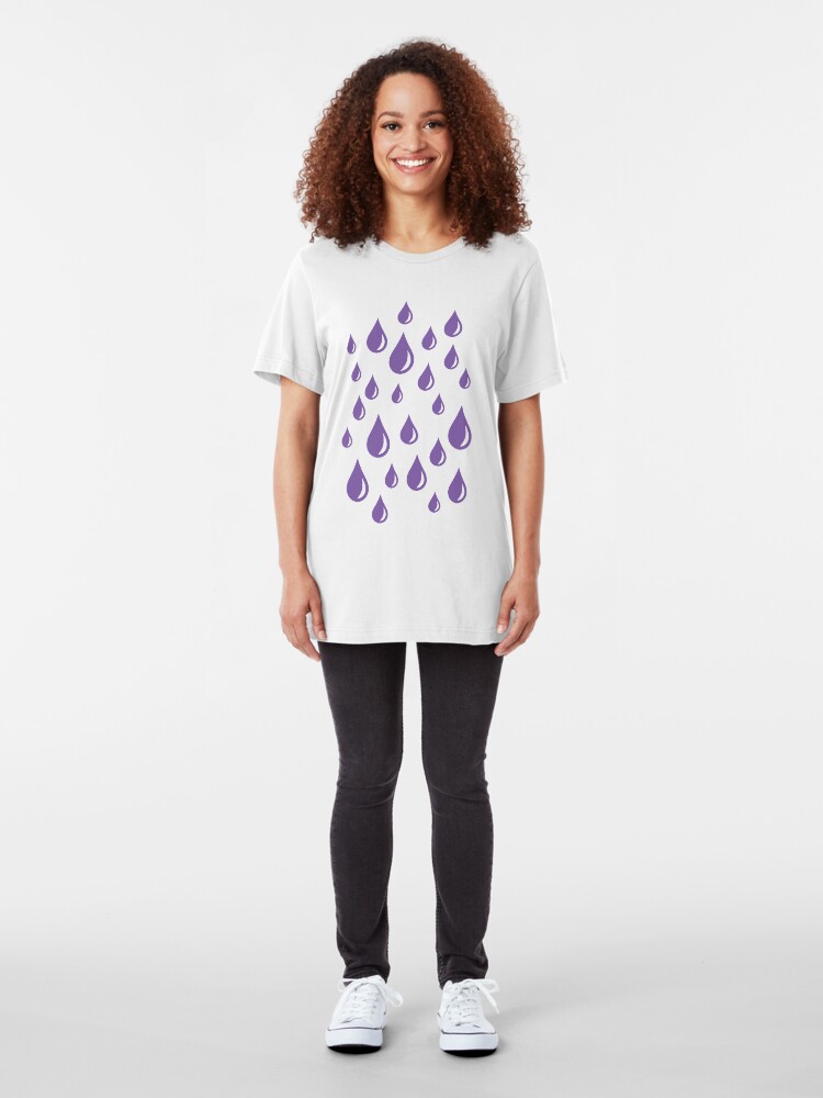 Alternate view of Purple Rain Drops V.2 Slim Fit T-Shirt