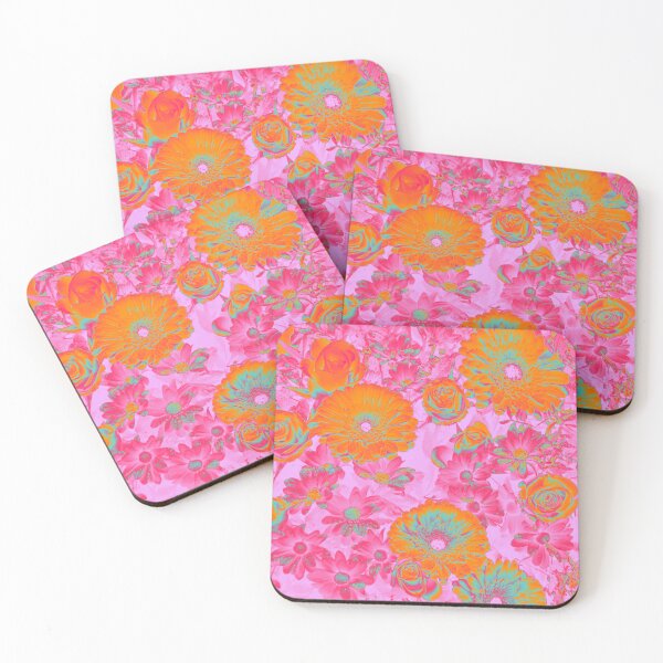 Item preview, Dorm Room Pink Art - Psychedelic Aesthetic Flowers designed and sold by Trish Dish.