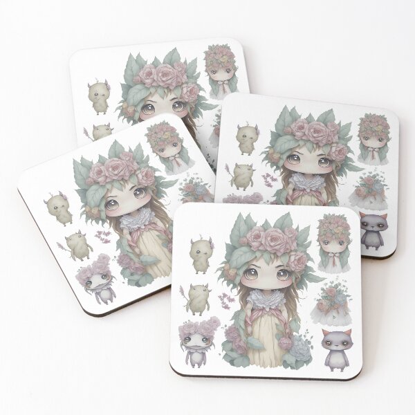 Item preview, Little monsters, Little devils with flower theme designed and sold by Piniatá P.
