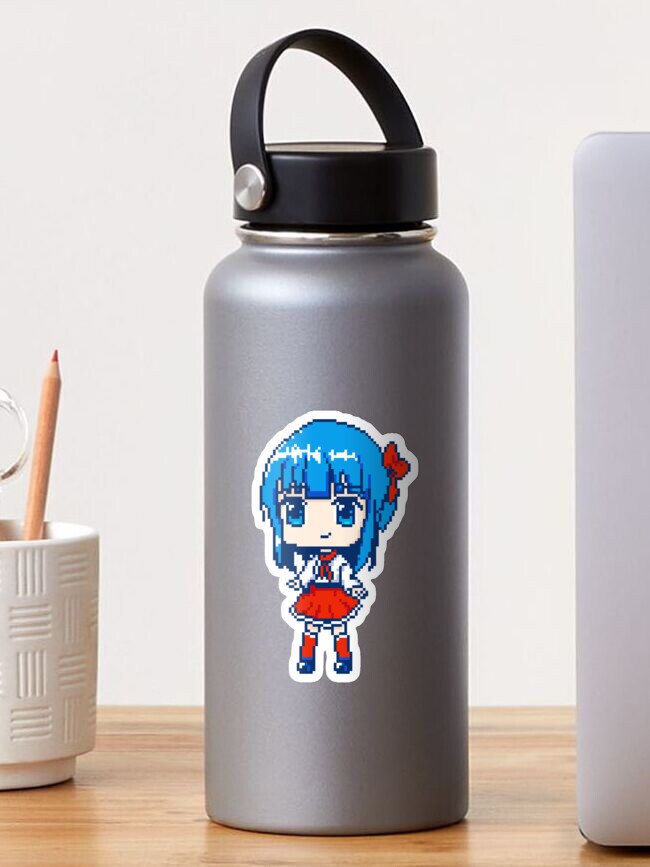 Thumbnail 1 of 3, Sticker, Cute anime girl pixel art designed and sold by djspacegr.
