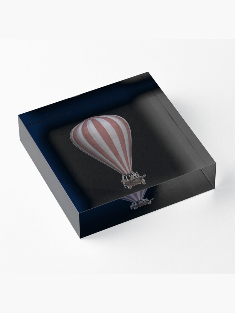 Alternate view of Steampunk Hot Air Balloon Airship Print Acrylic Block