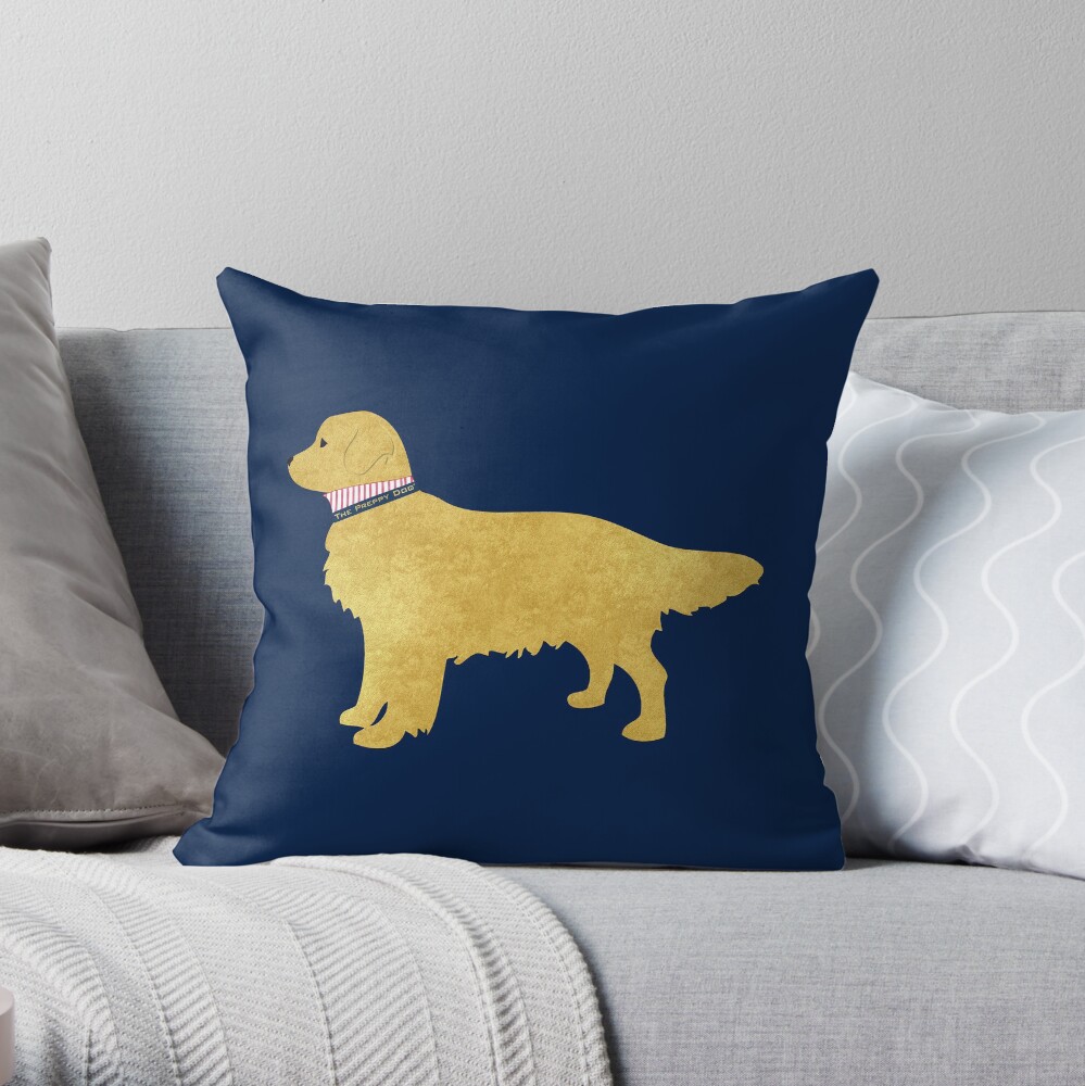 golden retriever throw pillow