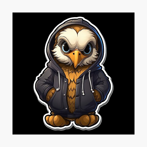 Aperçu de l'œuvre Cool Golden Eagle dans des vêtements décontractés créée et vendue par Sidewayanimals.