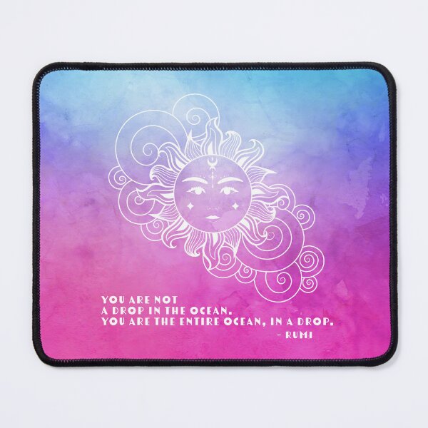 Item preview, Dorm Room Pink Art - Celestial Aesthetic Rumi Poem - You are not a drop in the ocean. You are the entire ocean, in a drop. designed and sold by Trish Dish.