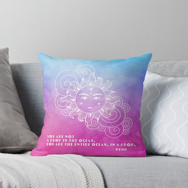 Item preview, Dorm Room Pink Art - Celestial Aesthetic Rumi Poem - You are not a drop in the ocean. You are the entire ocean, in a drop. designed and sold by Trish Dish.
