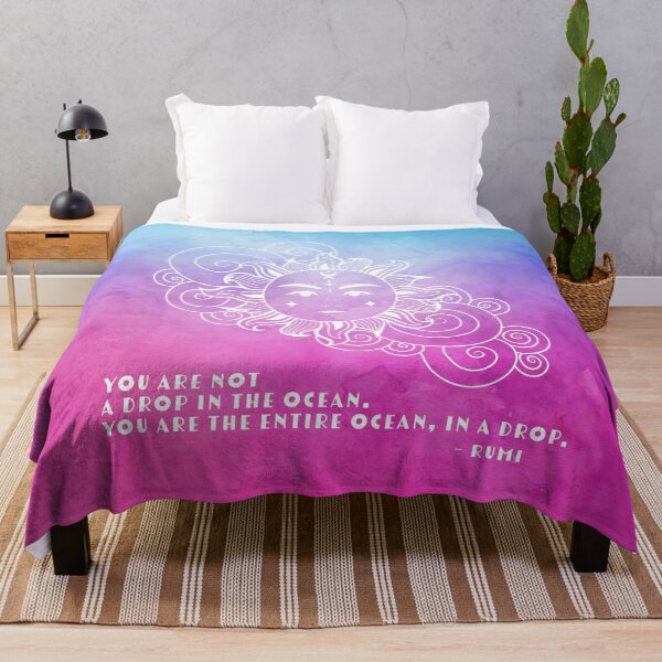Item preview, Dorm Room Pink Art - Celestial Aesthetic Rumi Poem - You are not a drop in the ocean. You are the entire ocean, in a drop. designed and sold by Trish Dish.