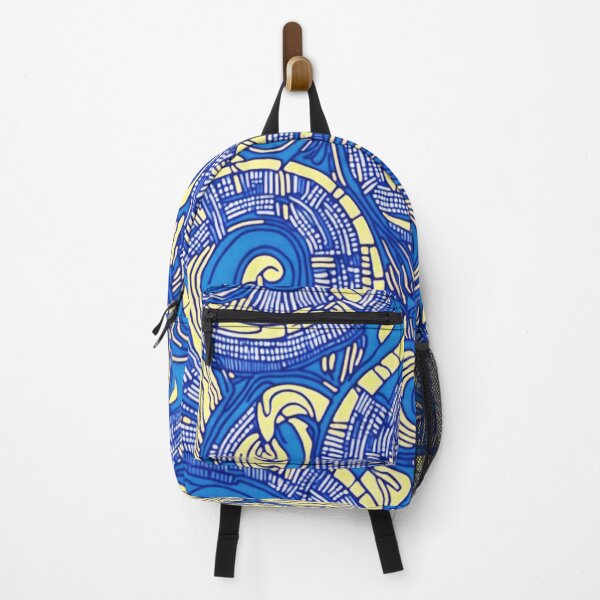 Item preview, blue and yellow african print pattern designed and sold by womenandflowers.