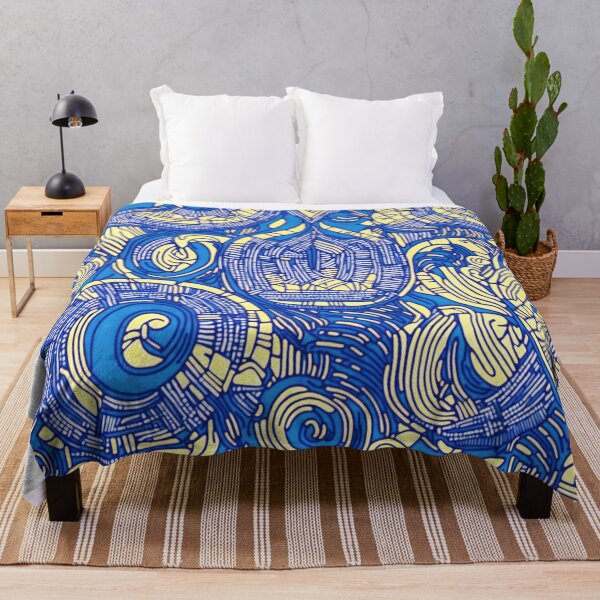 Item preview, blue and yellow african print pattern designed and sold by womenandflowers.