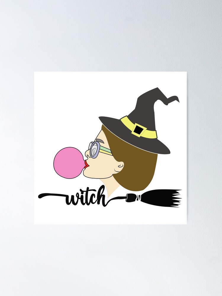 Aesthetic witch chewing trendy bubble gum | Poster