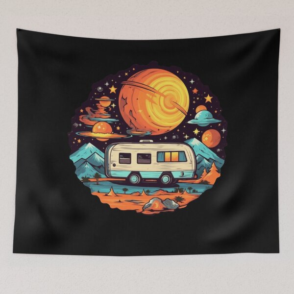 Aperçu de l'œuvre Camping dans l'espace cosmique créée et vendue par KoolMoDee.