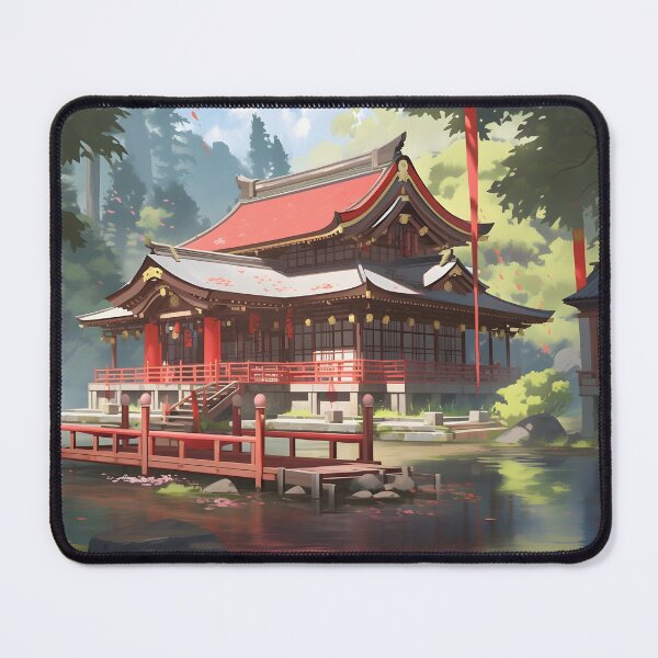 Item preview, Asian Style House on a Lake  designed and sold by ArtbyAiGallery.