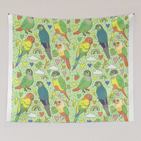 Item preview, Colourful Conures Pattern designed and sold by casserolestan.