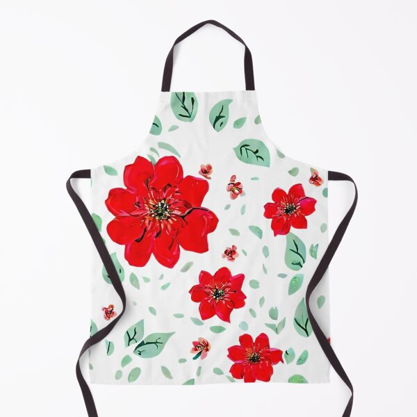 Item preview, Red Flowers, Green Leaves Floral Pattern designed and sold by RobotWear.