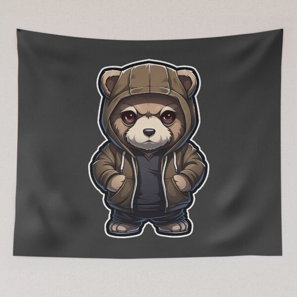 Item preview, Cool Grizzly Bear in casual clothing designed and sold by Sidewayanimals.