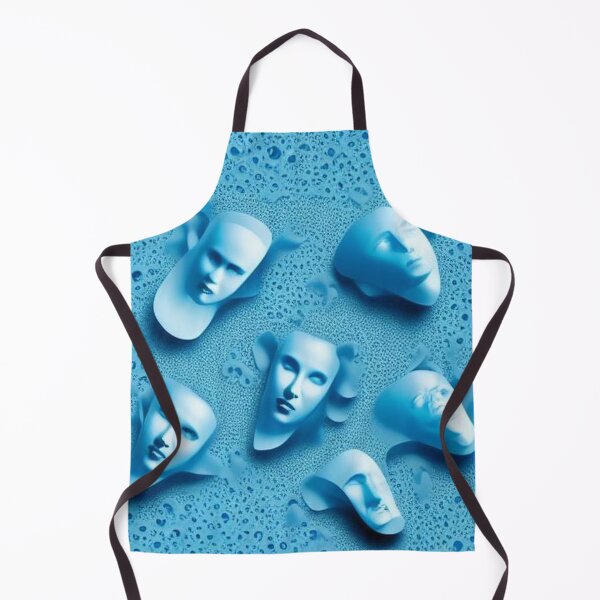 Item preview, Abstract distorted blue faces sunk in nothingness magma designed and sold by JaroDesign2023.