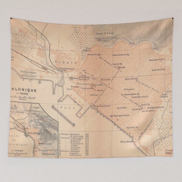 Item preview, Vintage Map of Thessaloniki Greece (1905) designed and sold by BravuraMedia.