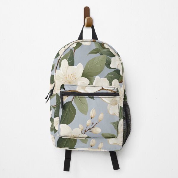 Item preview, Sampaguita Serenity: Floral Pattern on Blue Background designed and sold by minjagoods.