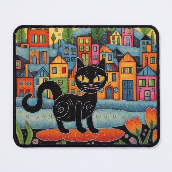Item preview, Black Cat Exploring the City designed and sold by ZombieLH.
