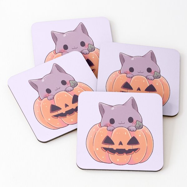 Item preview, Cute Kawaii Pastel Cat Hiding in Pumpkin designed and sold by PastelMagic.