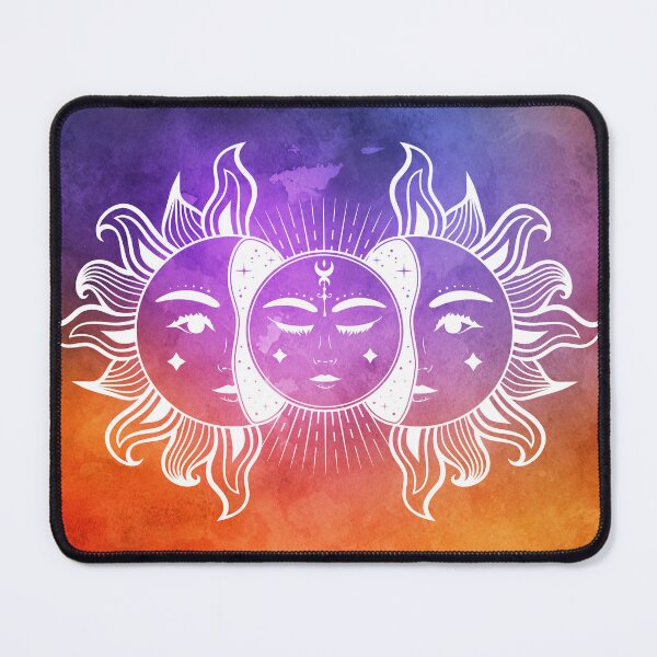 Item preview, Celestial Aesthetic Sun in Orange and Purple Watercolor Nebula designed and sold by Trish Dish.