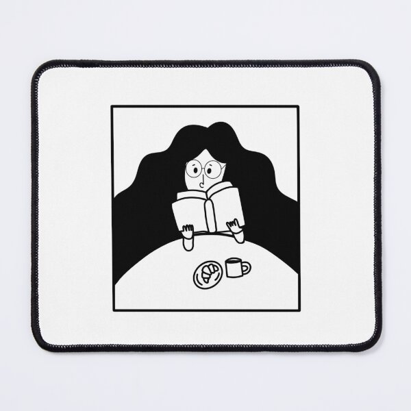 Item preview, Woman reading at a coffee shop designed and sold by Gwendesigns.