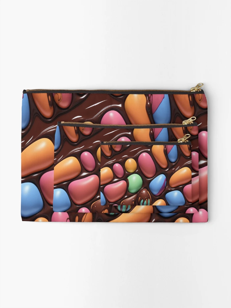 Thumbnail 2 of 4, Zipper Pouch, Funky Chocolate Candy pattern designed and sold by Rothnaric.